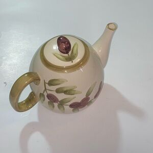 SCI PROMOCION Artistic Olive Pattern Ceramic Teapot